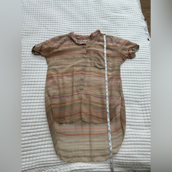 Wilfred Silk Peachy Stripe Button Up Blouse - Picture 10 of 12